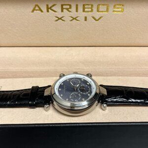 Akribos XXIV Ultimate Ladies Watch in Black Diamond Accented